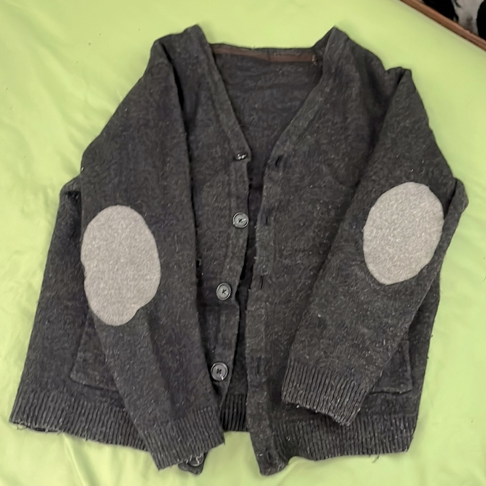 Fleece Cardigan With Elbow Pads